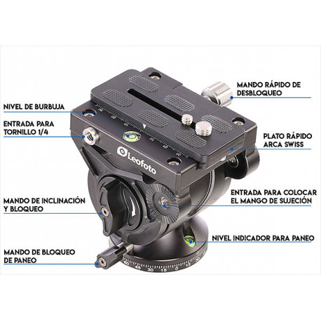 Cabeza fluida Leofoto BV-10 Cabeza fluida Leofoto BV-10