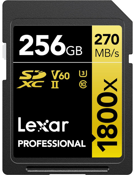 Lexar SD Pro Gold Series UHS-II 1800x  256 GB V60