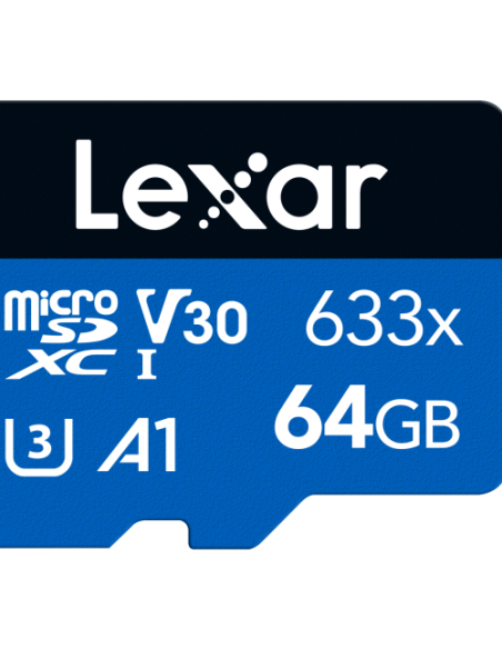 Tarjeta Lexar microSD Blue Series UHS-I 633x 64GB V30