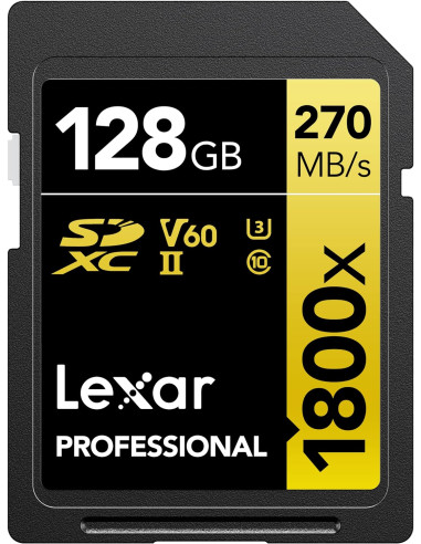 Lexar SD Pro Gold Series UHS-II 1800x 128 GB V60