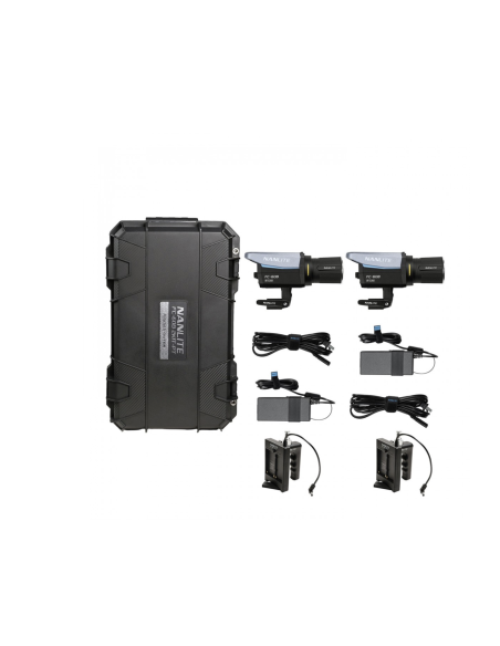 Kit 2 x Foco Nanlite FC-60B Bi-color + Battery Grip