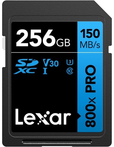 Tarjeta Lexar SDXC 800x PRO Blue Series 256 GB UHS-1 V30 - Read 150MB/s